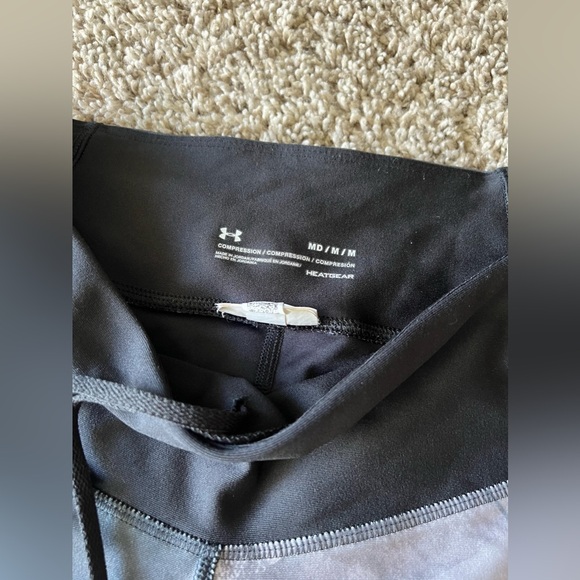 Under Armour Fly Fast Compression Black Multicolor Yoga Run Gym Tights Medium - Picture 4 of 9